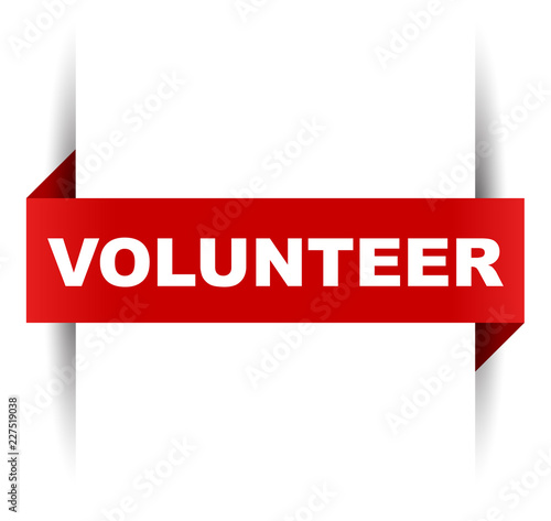 red vector banner volunteer