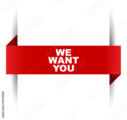red vector banner we want you