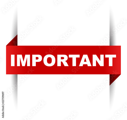 red vector banner important