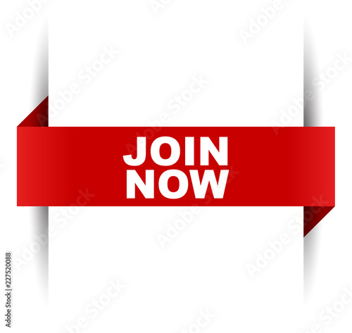 red vector banner join now