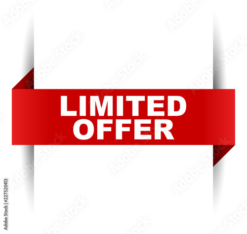 red vector banner limited offer