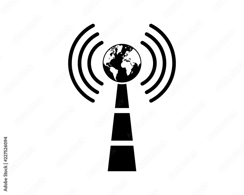Vector Signal Tower with the World Sign Symbol Icon Logo design Inspiration Vector Signal Tower with the World Sign Symbol Icon Logo design Inspiration