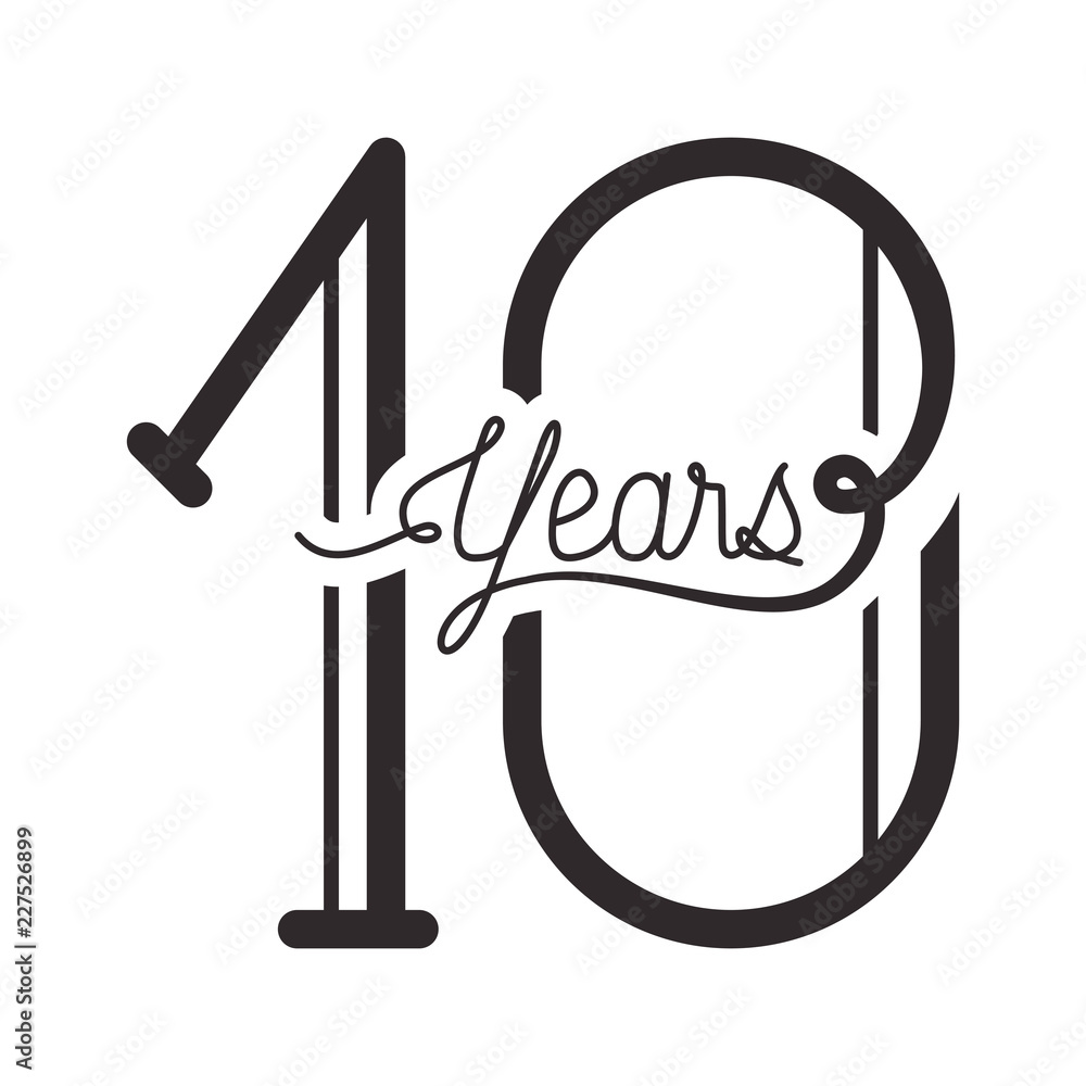 number 10 for anniversary celebration card icon number 10 for anniversary celebration card icon