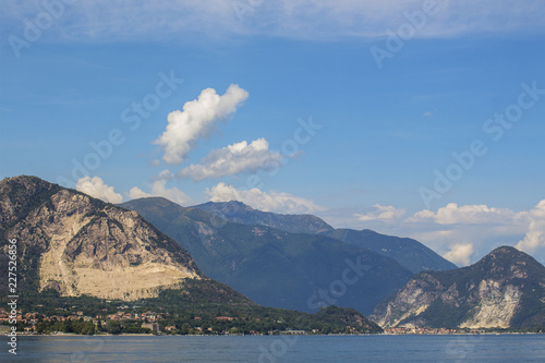 Landscape of the Alps and Scenic sky from Lake Maggiore, Italy.