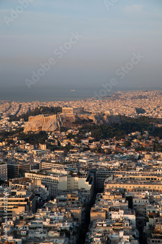 cityscape of Athens in early morning with the Acropolis seen from Lycabettus Hill, the highest point in the city © Melinda Nagy