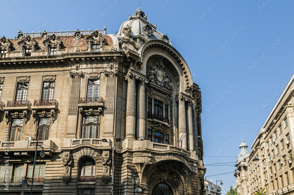 Bucharest  - building along main streets in capital of Romania