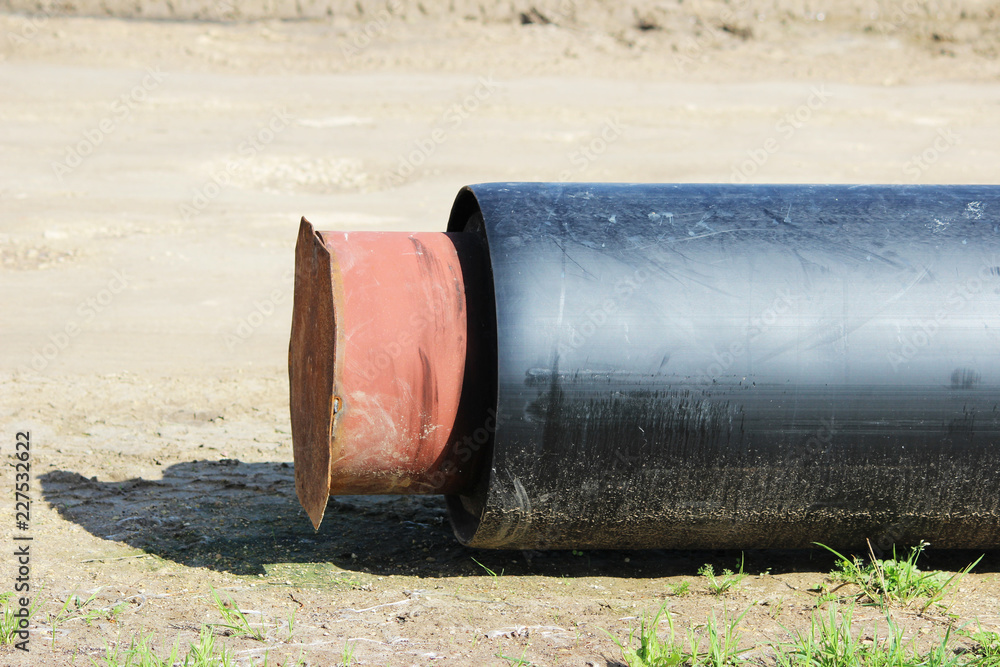 A modern largediameter water pipe with insulation to save heat