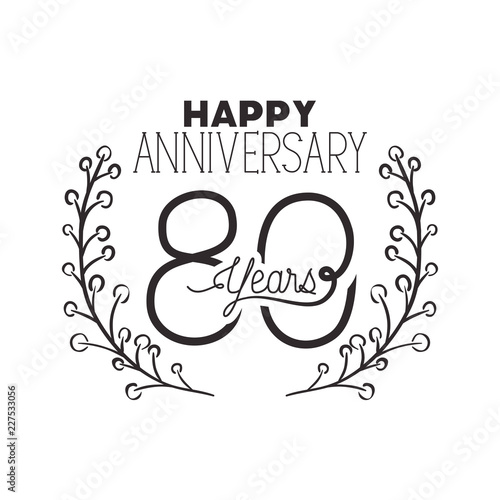 number 80 for anniversary celebration card icon