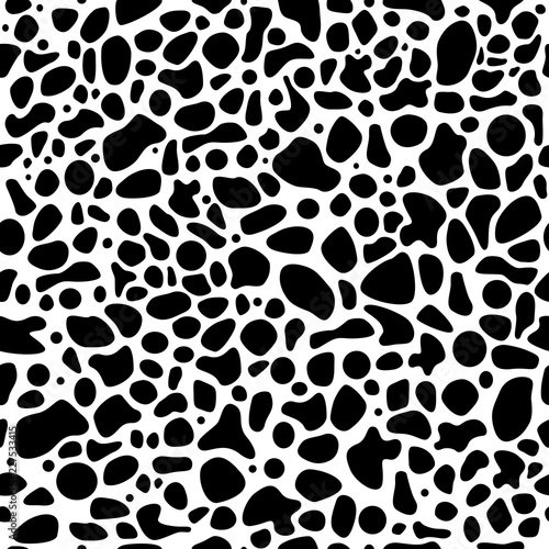 Print cow texture bubbles spots the black white background abstraction