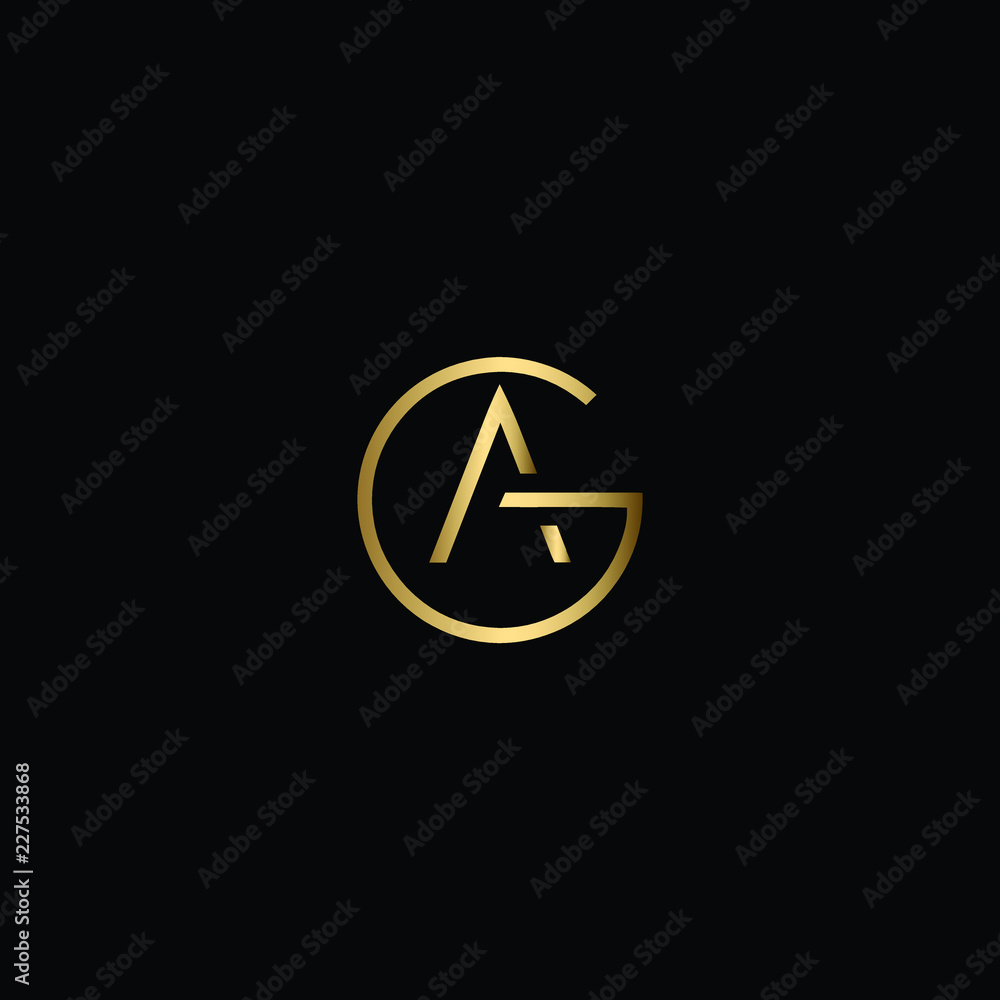 Vetor de Letter GA Logo Design, Creative Minimal GA Logo Design Using