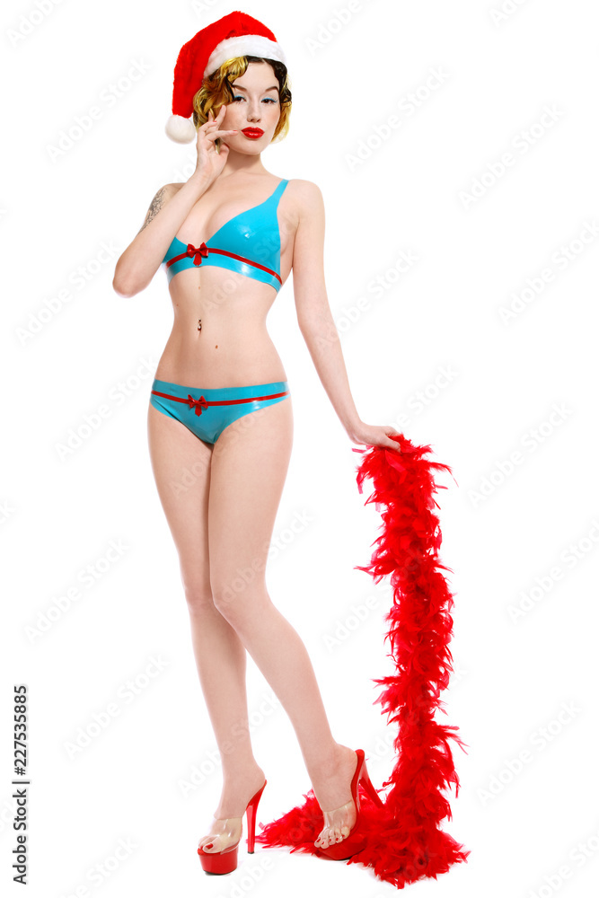 Pin-up girl latex bikini | Adobe