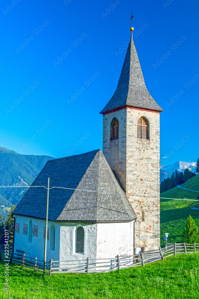 Small church in alpine village
