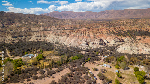 Aerial shot over Quebrada de Humahuaca