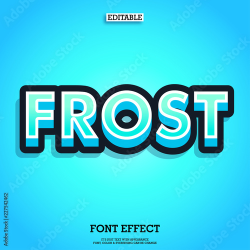 frozen text with cool ice effect 