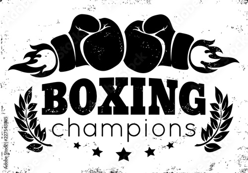 Retro emblem for boxing