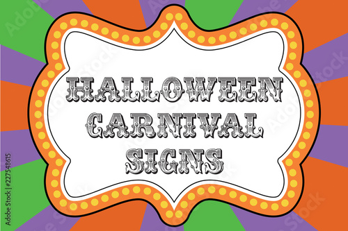 Halloween carnival sign template