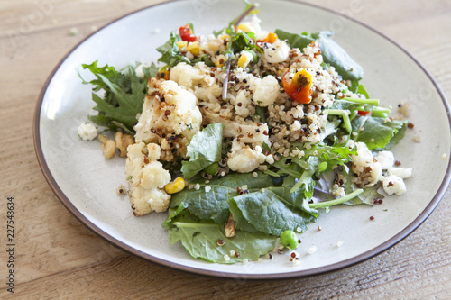 Kale Salad with Roasted Cauliflower and Quinoa