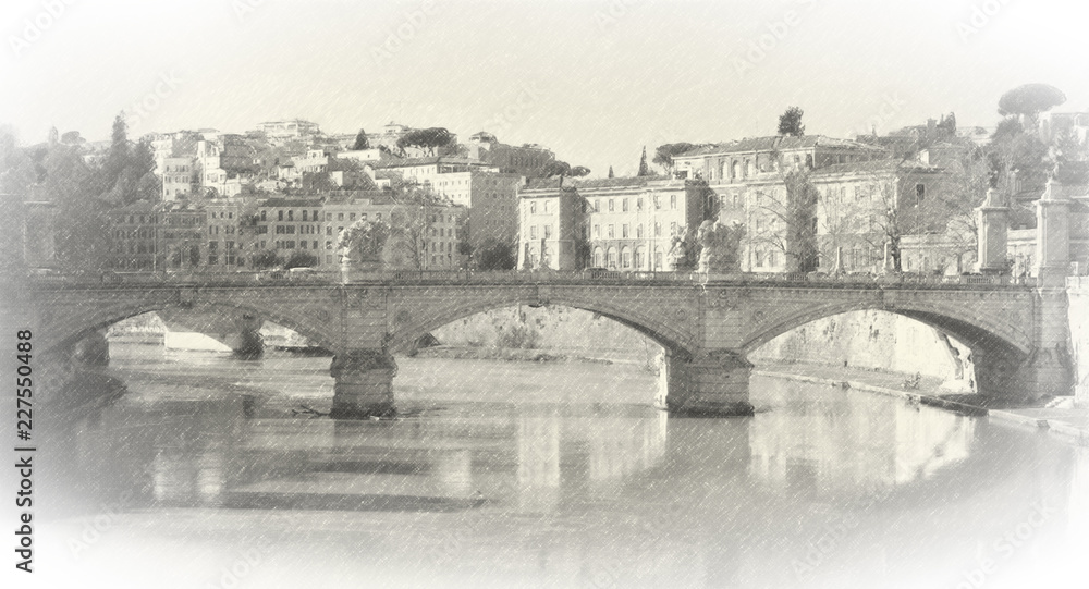 Rome black and white vintage landmark
