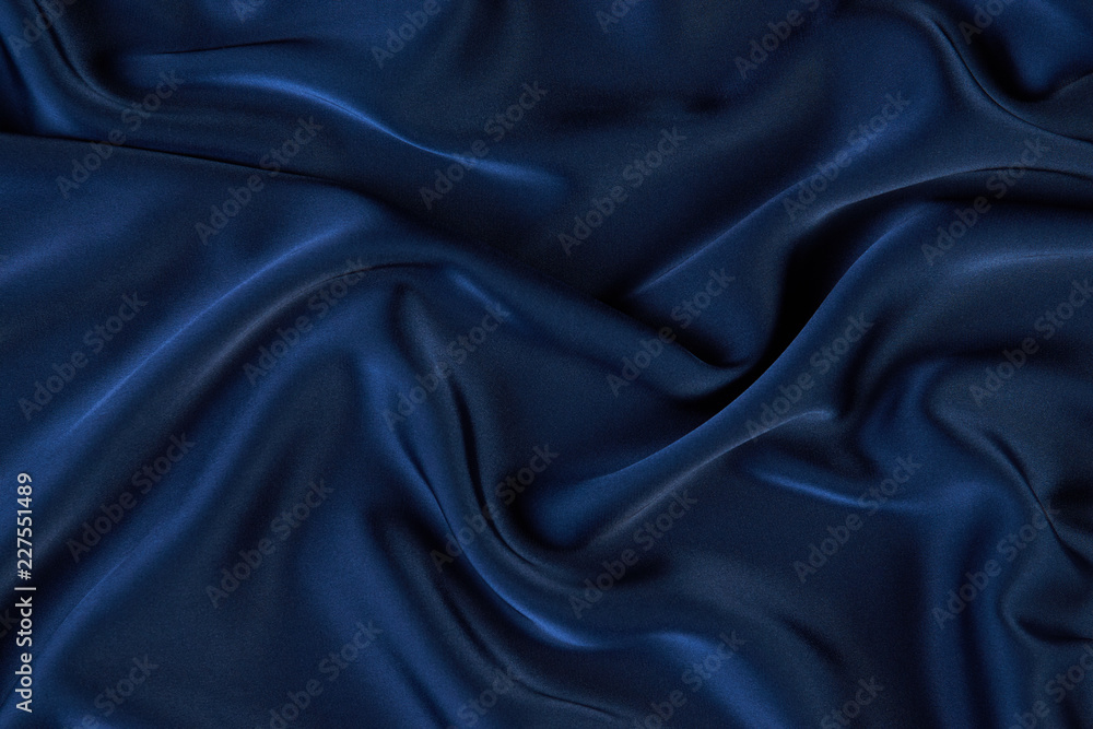 Dark blue silk fabric background, view from above. Smooth elegant blue silk  or satin luxury cloth texture can use as abstract background with copy  space, close-up Stock Photo | Adobe Stock