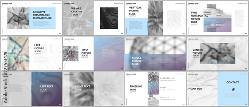 Minimal presentations design, portfolio vector templates with elements on white background. Multipurpose template for presentation slide, flyer leaflet, brochure cover, report, marketing, advertising.
