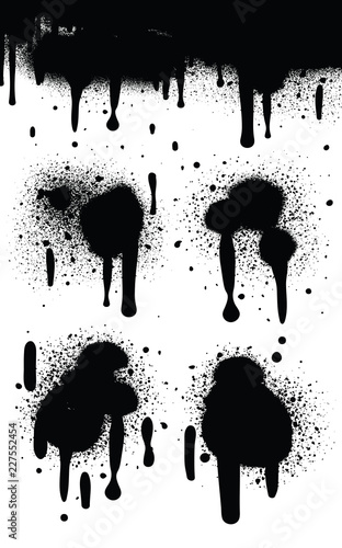 Spray Paint Abstract Vector Elements isolated on White Background. , Lines and Drips Set. Street style. 