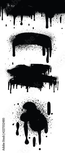 Spray Paint Abstract Vector Elements isolated on White Background. , Lines and Drips Set. Street style. 