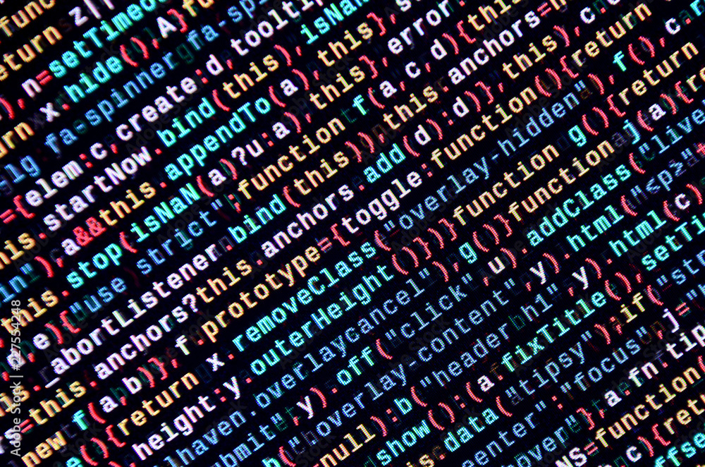 Javascript functions, variables, objects. Monitor closeup of function
