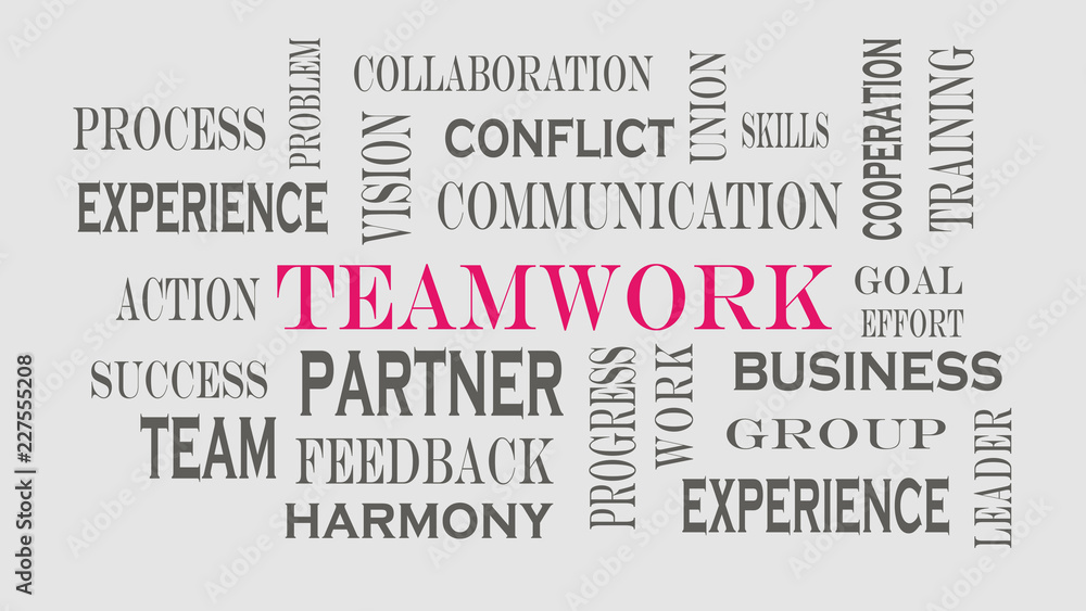 Teamwork word cloud concept on gray background. Teamwork word cloud concept on gray background.
