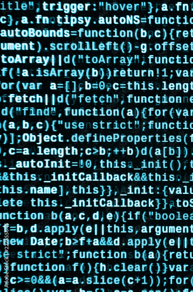 Javascript functions, variables, objects. Monitor closeup of function