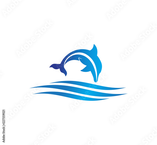 dolphin smart animal vector logo design inspiration