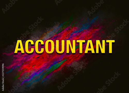 Accountant colorful paint abstract background photo