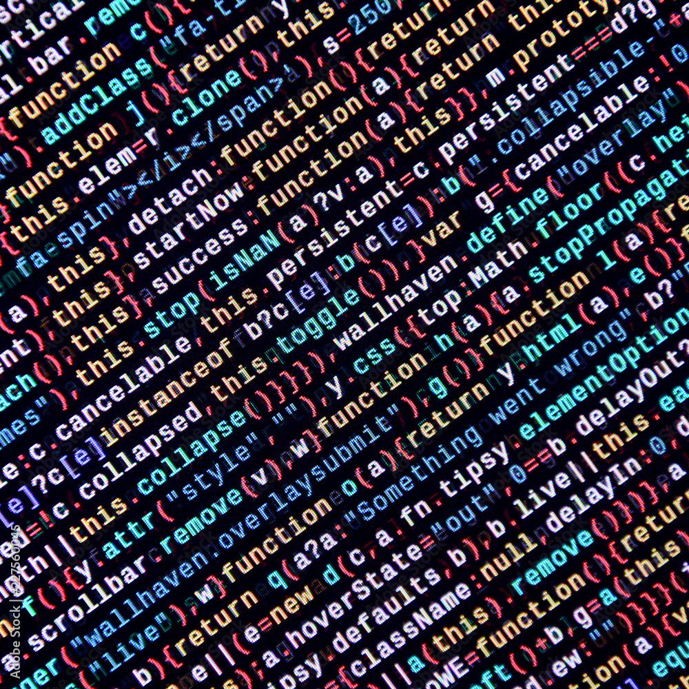 Javascript functions, variables, objects. Monitor closeup of function