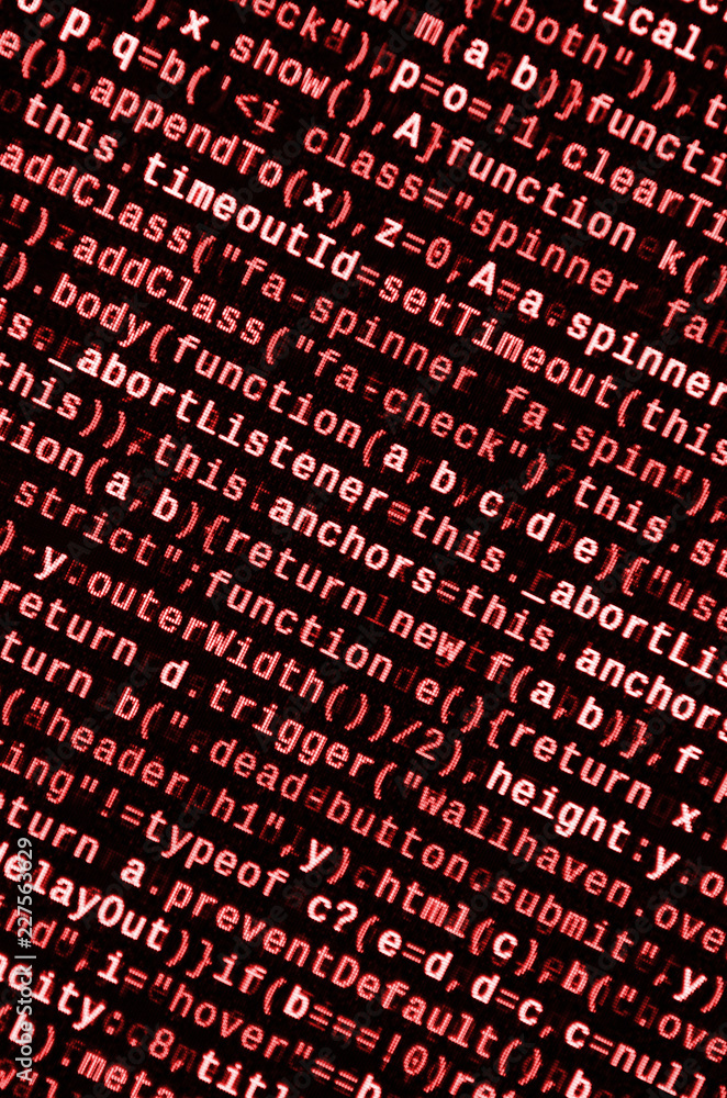 Computer program preview. Programming code typing. Information ...