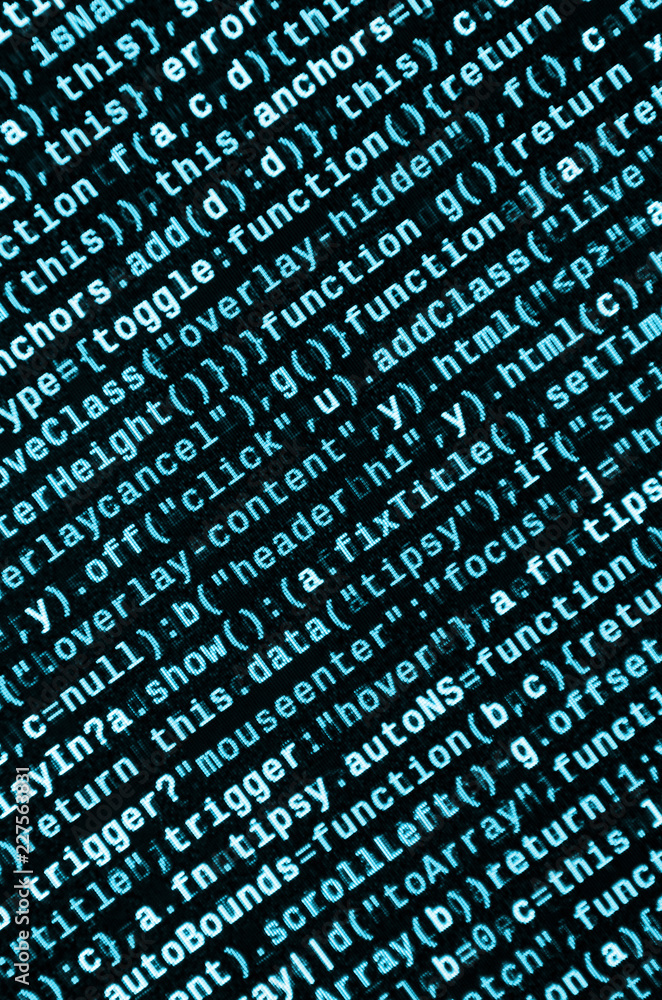 Javascript functions, variables, objects. Monitor closeup of function