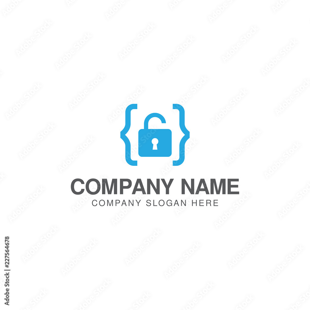 Unlock code logo vector design template Unlock code logo vector design template