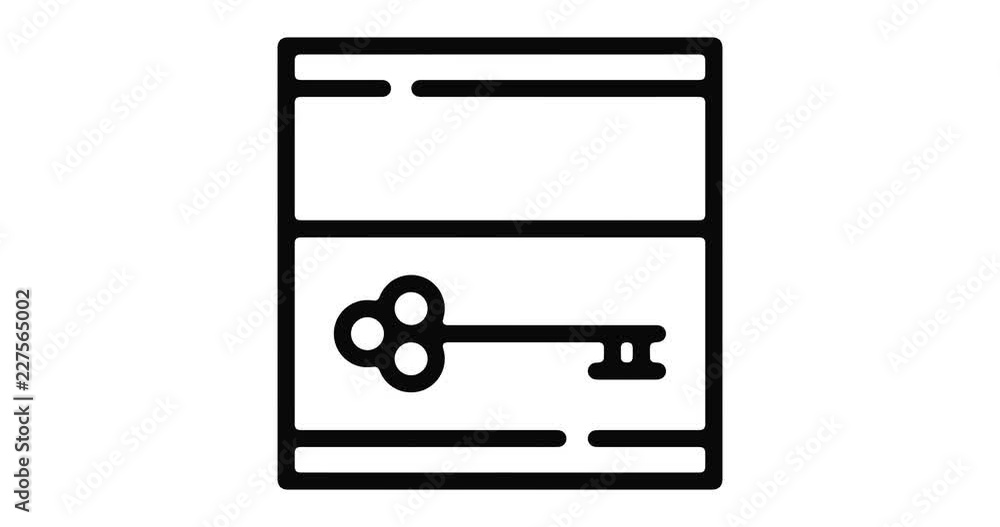 Key line icon motion graphic animation with alpha channel. Key line icon motion graphic animation with alpha channel.