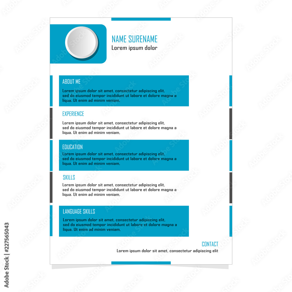 Obraz premium Creative cv resume template design vector