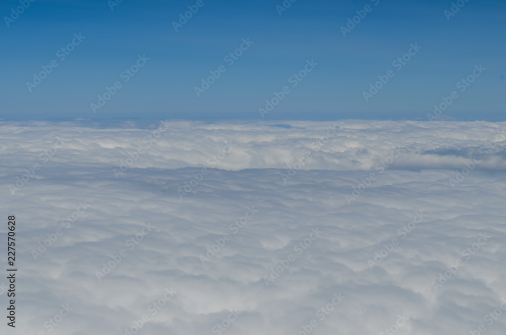 aerial view above clouds