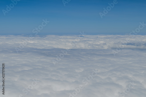 aerial view above clouds