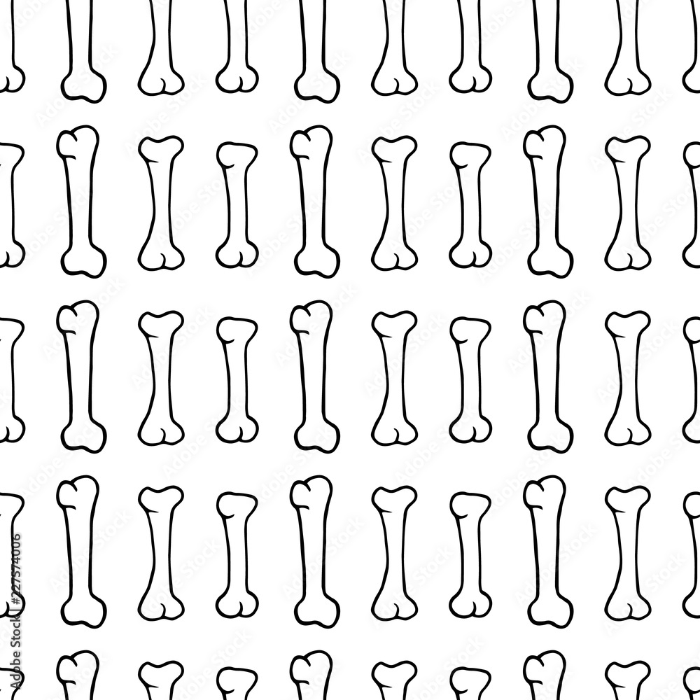 Seamless background white bones day of the dead