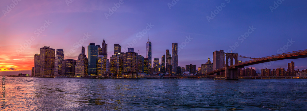 Obraz premium Panorama Nowego Jorku z Brooklynu