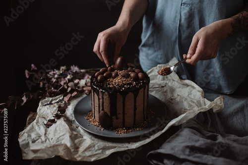 easter dark chocolate egg cake