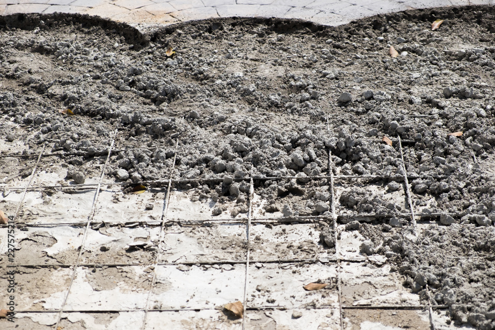 Fototapeta premium Concrete pouring in road construction.