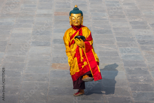 Tibetan buddhism ,Mask dance ,cham at Bhutan temple