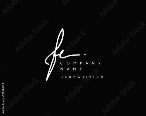 F E Initial handwriting logo