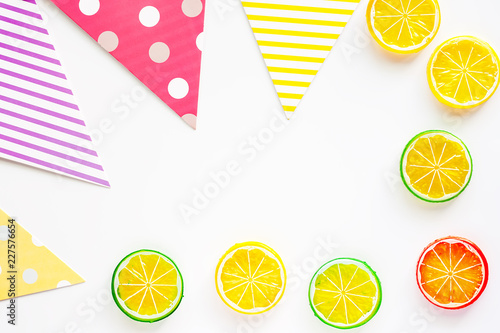 Fake lemon slice with colou...