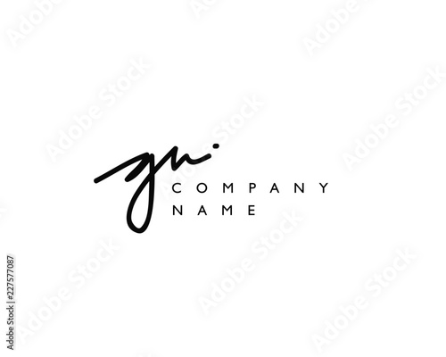 G N Initial handwriting logo