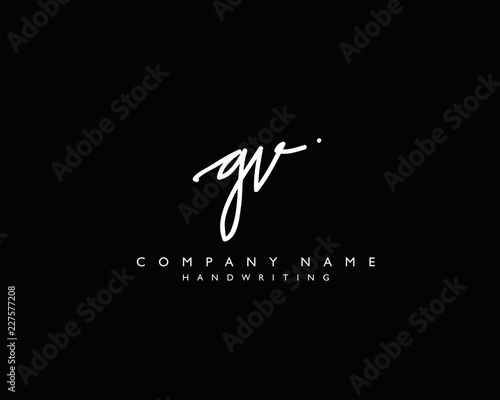 G V Initial handwriting logo