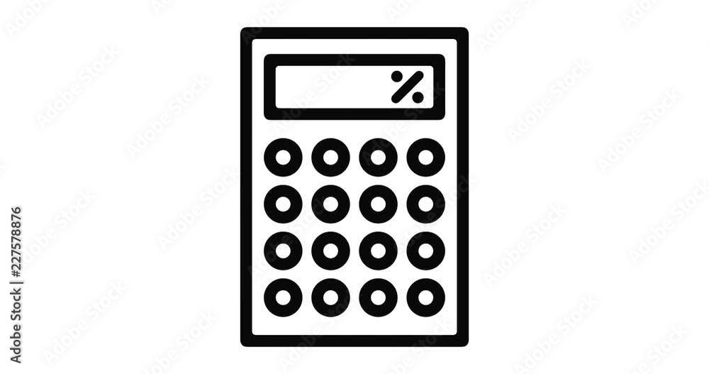 Calculator line icon motion graphic animation with alpha channel. Calculator line icon motion graphic animation with alpha channel.
