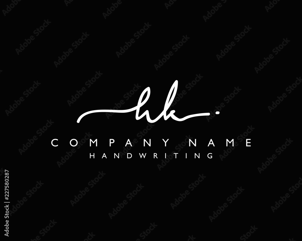 H K Initial handwriting logo H K Initial handwriting logo